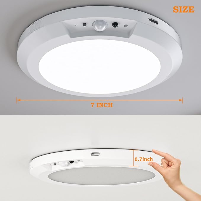 ✨Dimmable rechargeable ceiling light with motion sensor – magnetic & wireless