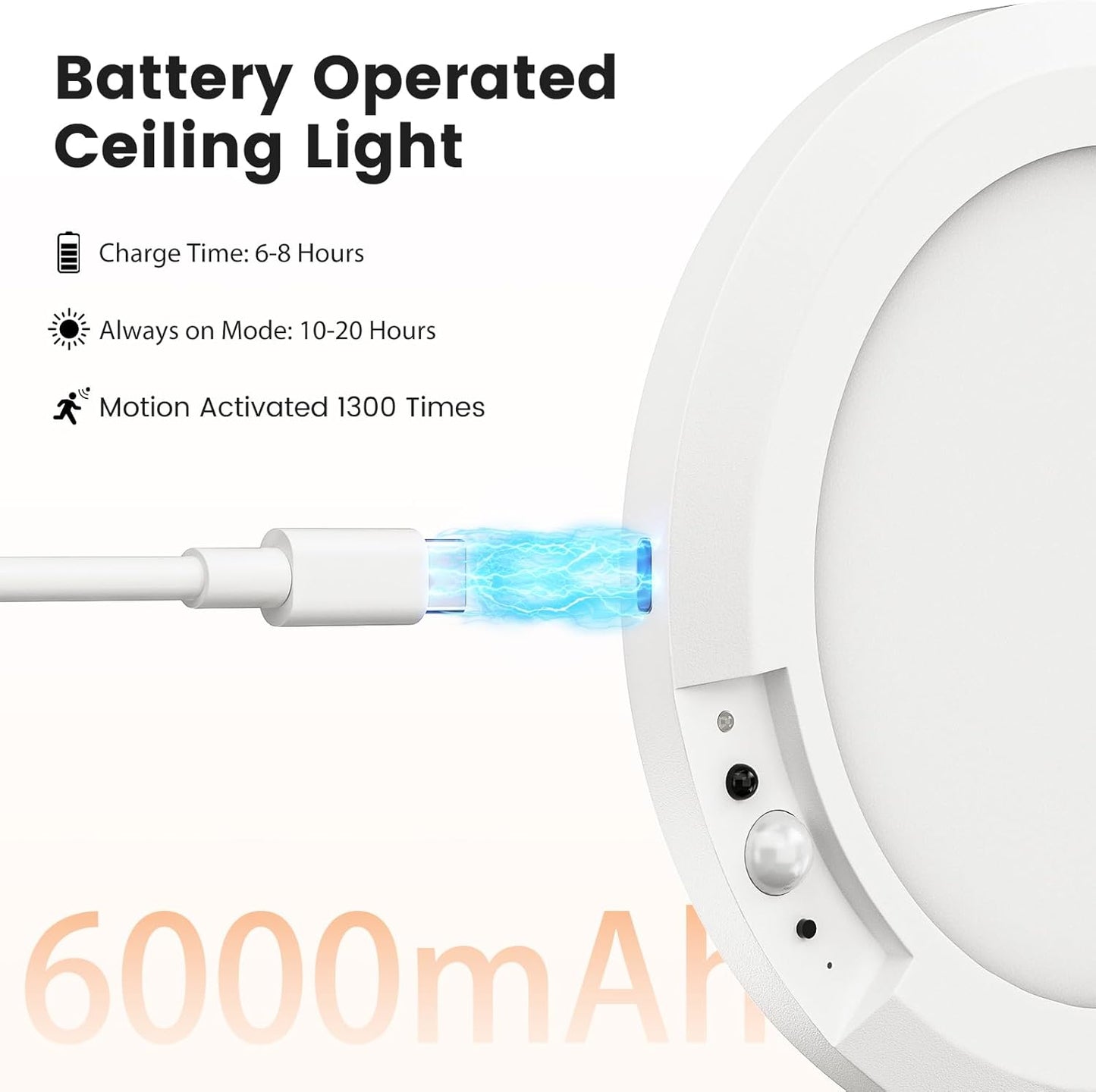 ✨Dimmable rechargeable ceiling light with motion sensor – magnetic & wireless